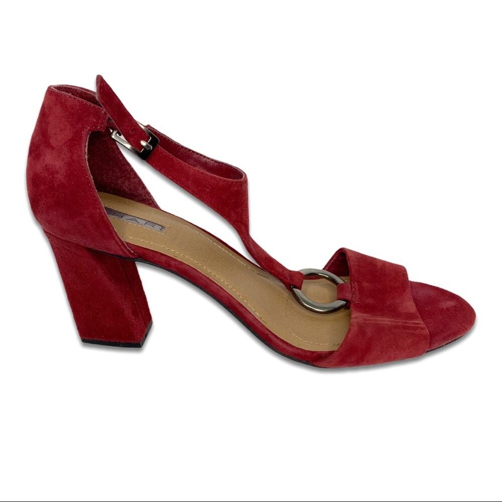 Tahari Norma Maroon Suede Square Heels Size 9M